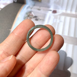 19.1mm A-Grade Natural Bluish Green Jadeite Abacus Ring Band No.162011