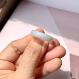 19.2mm A-Grade Natural Light Grey Jadeite Abacus Ring Band No.161620