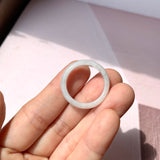 19.2mm A-Grade Natural Light Grey Jadeite Abacus Ring Band No.161620