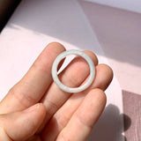 19.2mm A-Grade Natural Light Grey Jadeite Abacus Ring Band No.161620