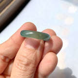 17mm A-Grade Natural Bluish Green Jadeite Abacus Ring Band No.161502