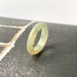 19mm A-Grade Natural Yellowish Green Jadeite Abacus Ring Band No.161771