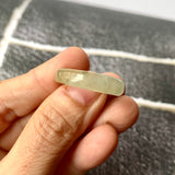 19mm A-Grade Natural Yellowish Green Jadeite Abacus Ring Band No.161771