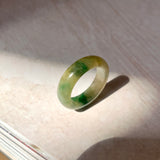 16mm A-Grade Natural Green Jadeite Abacus Ring Band No. 220443