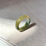 16mm A-Grade Natural Green Jadeite Abacus Ring Band No. 220443