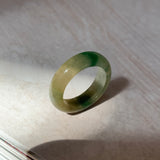 16mm A-Grade Natural Green Jadeite Abacus Ring Band No. 220443