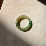 16mm A-Grade Natural Green Jadeite Abacus Ring Band No. 220443