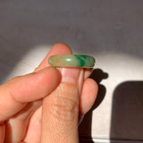 16mm A-Grade Natural Green Jadeite Abacus Ring Band No. 220443