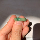 16mm A-Grade Natural Green Jadeite Abacus Ring Band No. 220443