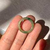 16mm A-Grade Natural Green Jadeite Abacus Ring Band No. 220443