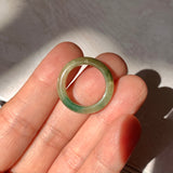 16mm A-Grade Natural Green Jadeite Abacus Ring Band No. 220443