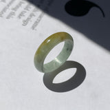 17.2mm A-Grade Natural Bluish Green Jadeite Abacus Ring Band No. 161875