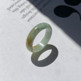 17.2mm A-Grade Natural Bluish Green Jadeite Abacus Ring Band No. 161875