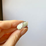 16.5mm A-Grade Natural Moss On Snow Jadeite Love Entwines Ring No. 162462