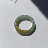 17.2mm A-Grade Natural Bluish Green Jadeite Abacus Ring Band No. 161875