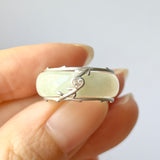 16.5mm A-Grade Natural Moss On Snow Jadeite Love Entwines Ring No. 162462