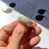 17.2mm A-Grade Natural Bluish Green Jadeite Abacus Ring Band No. 161875