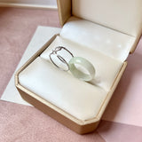 16.5mm A-Grade Natural Moss On Snow Jadeite Love Entwines Ring No. 162462