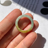 17.2mm A-Grade Natural Bluish Green Jadeite Abacus Ring Band No. 161875