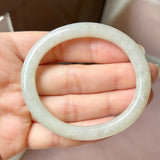 52.3mm A-Grade Natural Osmanthus Floral Jadeite Modern Oval Bangle No. 152033