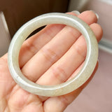 52.3mm A-Grade Natural Osmanthus Floral Jadeite Modern Oval Bangle No. 152033