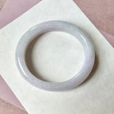 55.6mm A-Grade Natural Lavender Green Jadeite Modern Oval Bangle No. 152035