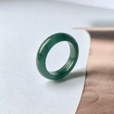 SOLD OUT: 17mm A-Grade Natural Bluish Green Jadeite Abacus Band No.162094