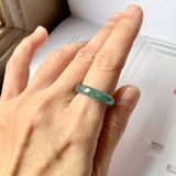 17.1mm Icy A-Grade Natural Bluish Green Jadeite Abacus Band No.162101