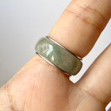 17.1mm A-Grade Natural Floral Jadeite Love Entwines Ring No. 162463