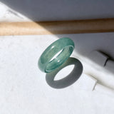 16.9mm A-Grade Natural Bluish Green Jadeite Abacus Band No.162104