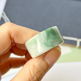 22.2mm A-Grade Natural Floral Moss On Snow Jadeite Archer Ring Band No.161566