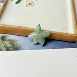 A-Grade Light Bluish Green Jadeite Starfish Pendant No. 172568