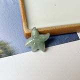 A-Grade Light Bluish Green Jadeite Starfish Pendant No. 172568