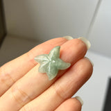 A-Grade Light Bluish Green Jadeite Starfish Pendant No. 172568