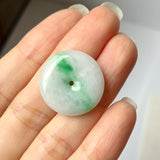 A-Grade Natural Moss On Snow Jadeite Donut No. 172575