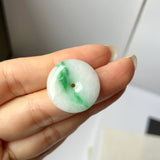 A-Grade Natural Moss On Snow Jadeite Donut No. 172575