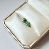 A-Grade Natural Floral Imperial Green Jadeite Donut Stud Earring No.180842