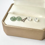 A-Grade Natural Glacier Blue Jadeite Donut Stud Earring No.180846