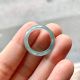 16.2mm A-Grade Natural Bluish Green Jadeite Faceted Abacus Ring Band No.162007