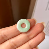 A-Grade Natural Light Green Jadeite Ancient Coin Donut No.172213