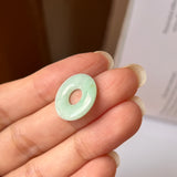 A-Grade Natural Light Green Jadeite Ancient Coin Donut No.172213