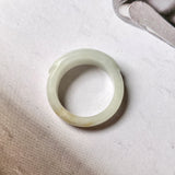 15.2mm A-Grade Natural White Jadeite Saddle Top Ring Band No.220442