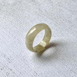 16.3mm A-Grade Natural Light Yellow Jadeite Saddle Top Ring Band No.162248