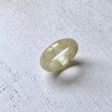 16.3mm A-Grade Natural Light Yellow Jadeite Saddle Top Ring Band No.162248