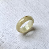 16.3mm A-Grade Natural Light Yellow Jadeite Saddle Top Ring Band No.162248