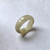 16.3mm A-Grade Natural Light Yellow Jadeite Saddle Top Ring Band No.162248