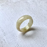 16.3mm A-Grade Natural Light Yellow Jadeite Saddle Top Ring Band No.162248