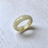 16.3mm A-Grade Natural Light Yellow Jadeite Saddle Top Ring Band No.162248