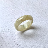 16.3mm A-Grade Natural Light Yellow Jadeite Saddle Top Ring Band No.162248