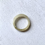 16.3mm A-Grade Natural Light Yellow Jadeite Saddle Top Ring Band No.162248